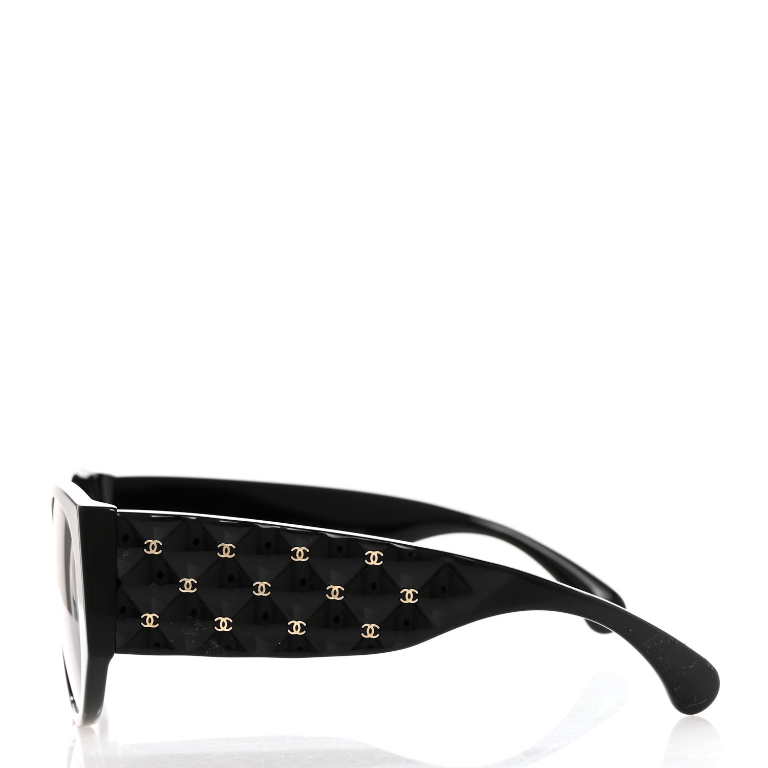 Chanel Acetate Quilted CC Pilot Sunglasses 71465 Black 3 of 8