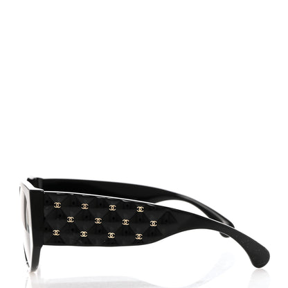 Chanel Acetate Quilted CC Pilot Sunglasses 71465 Black 3 of 8