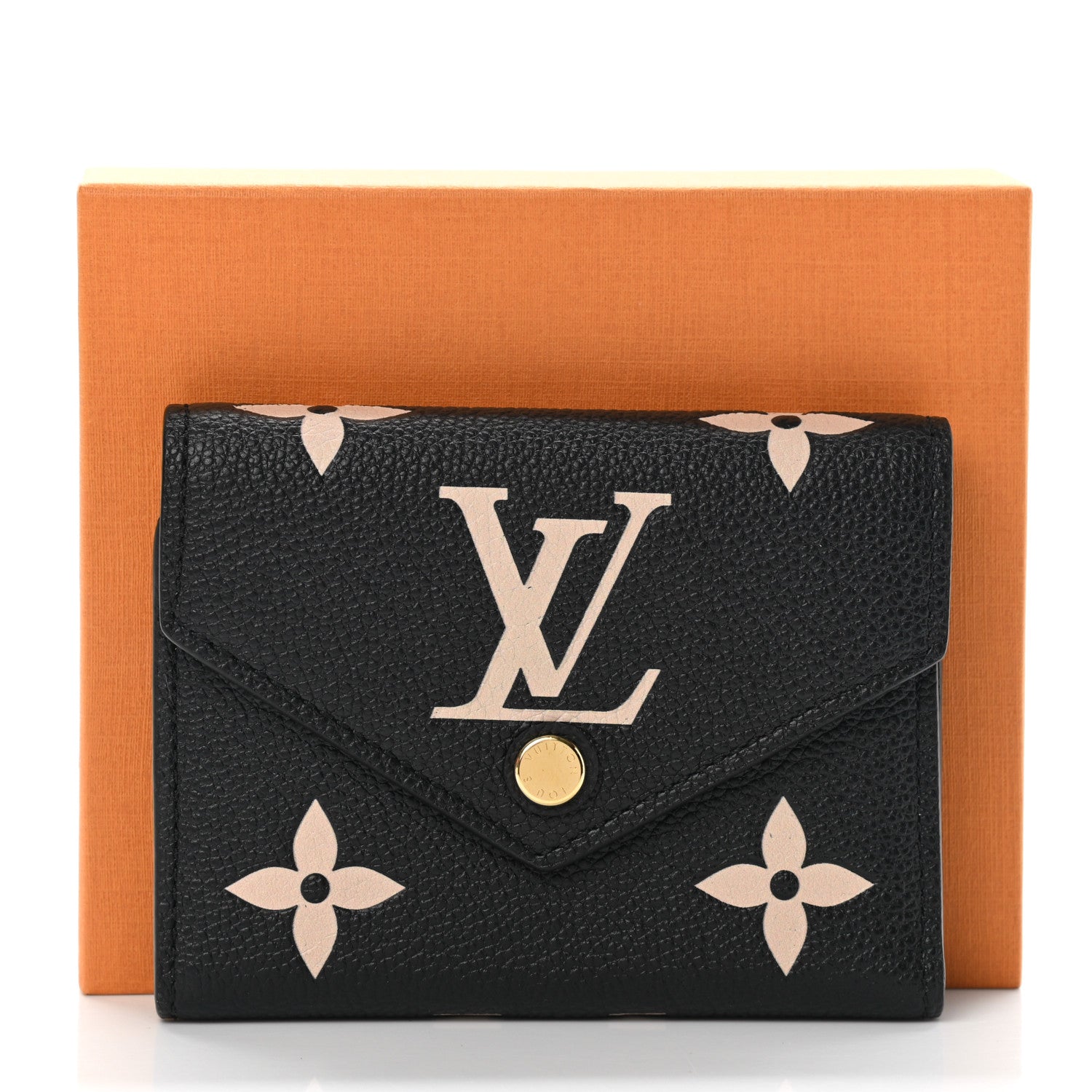 Louis Vuitton Empreinte Monogram Giant Victorine Wallet Black Beige 7 of 7