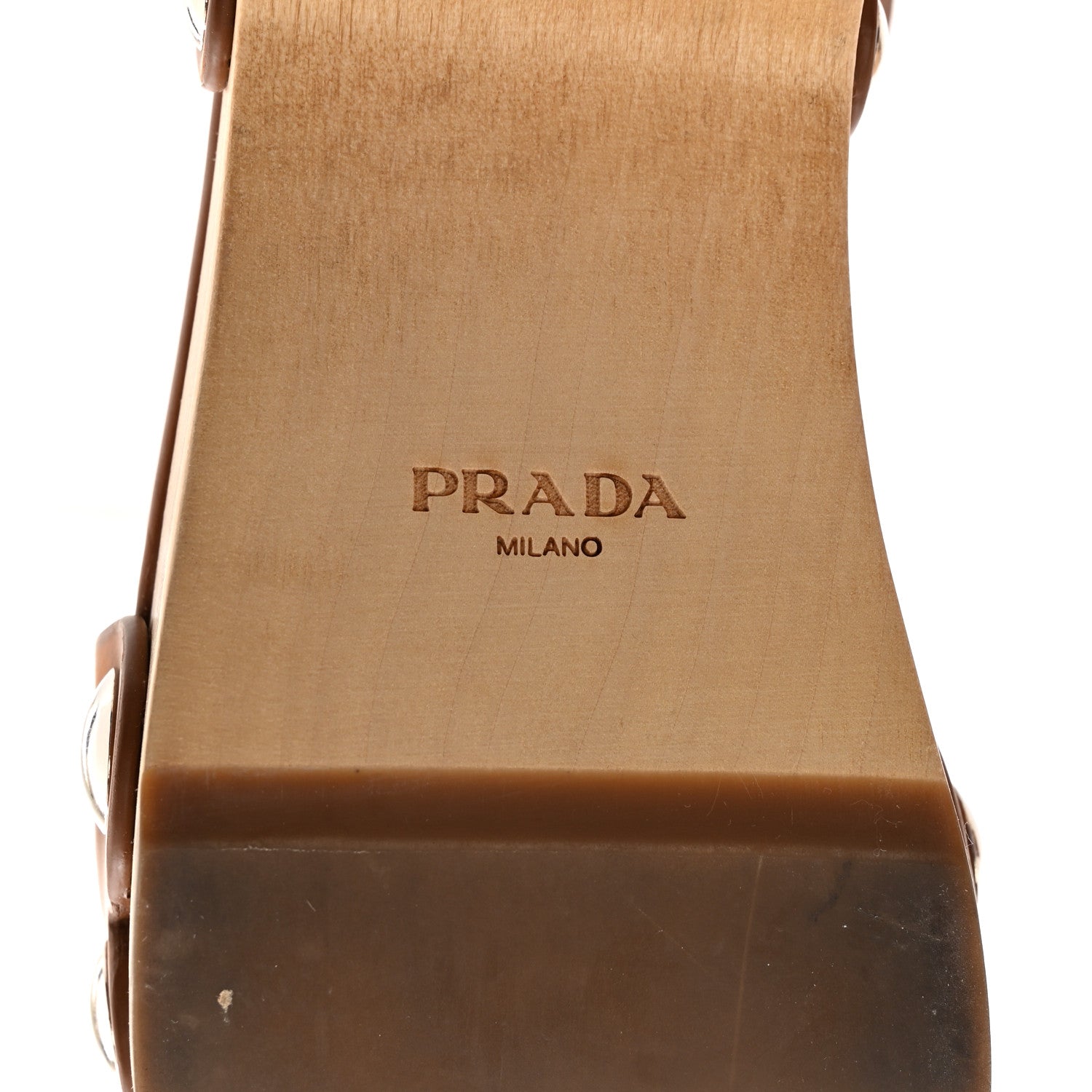 Prada Natural Calfskin 50mm Clog Sandals 36 Brown 6 of 12