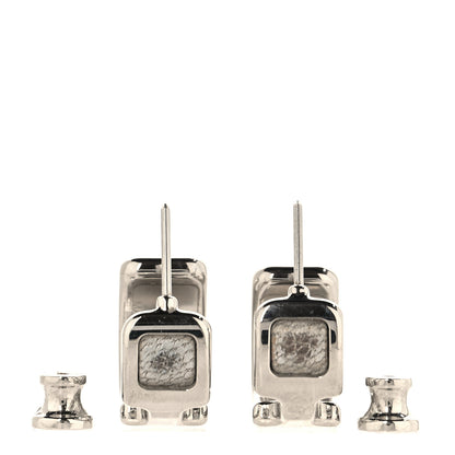 Hermes Chamkilight goatskin Olympe Hoop Earrings PM Silver 3 of 5