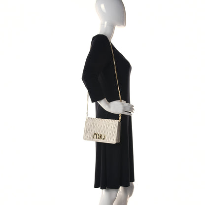 Miu Miu Nappa Matelasse Chain Crossbody White 2 of 11