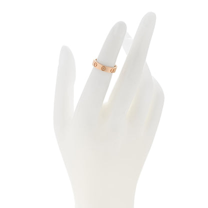 Cartier 18K Pink Gold Diamond 4mm LOVE Wedding Band Ring 46 3.75 2 of 4