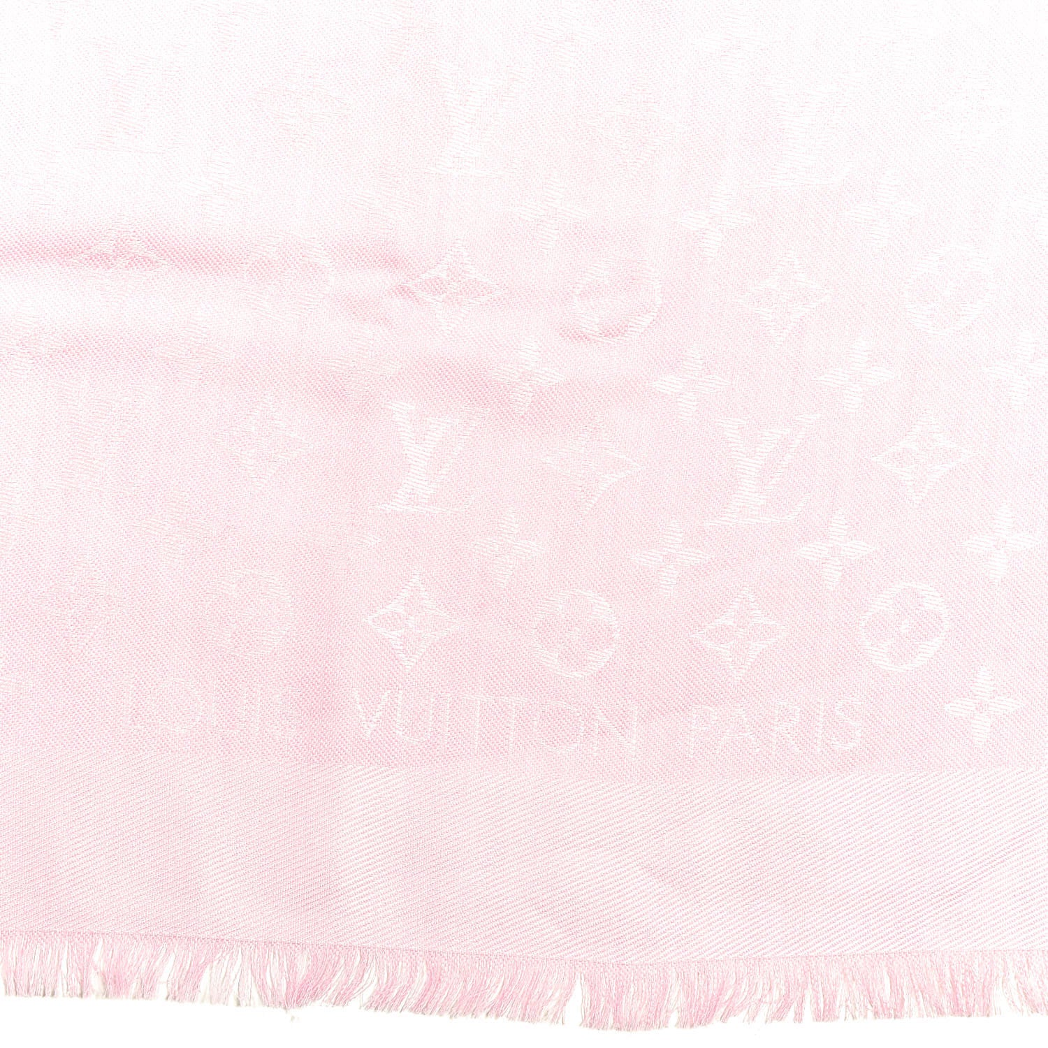 Louis Vuitton Silk Wool Monogram Shawl Rose Ballerine 2 of 3