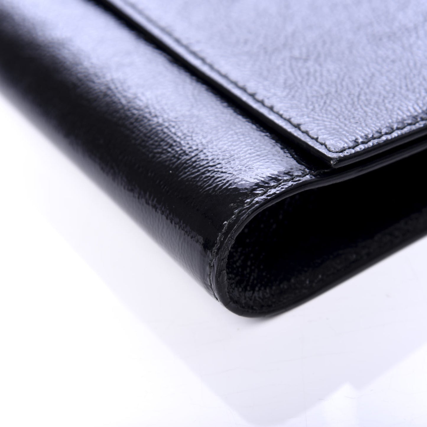 Textured Patent Monogram Small Belle De Jour Clutch Black