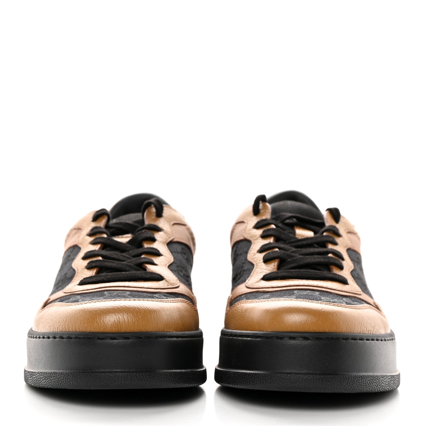 Textured Dollar Calfskin Monogram Perforated Mens Interlocking G 55mm Sneakers 9 Khaki Beige Black