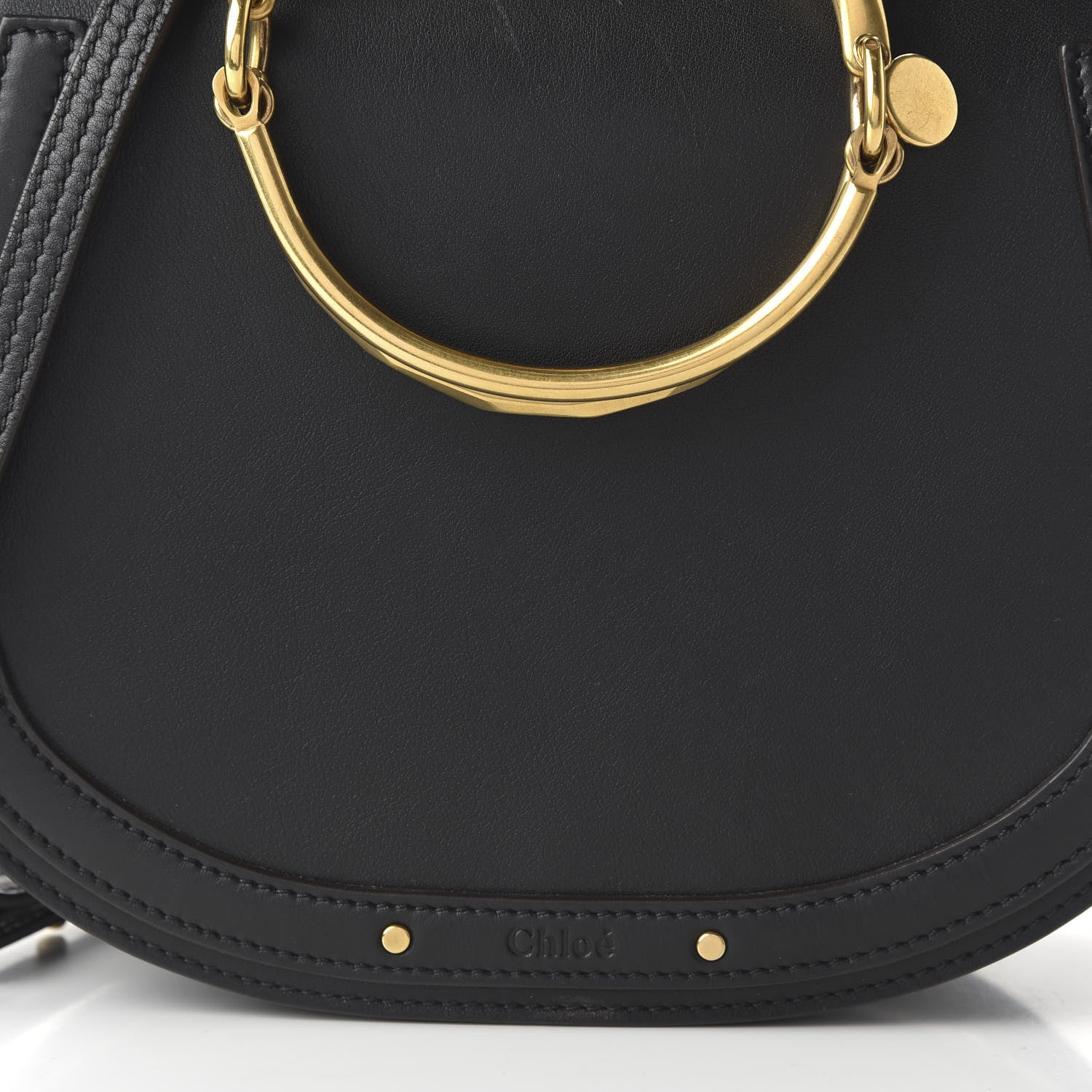 Chloe Calfskin Suede Medium Nile Bracelet Bag Black 10 of 10