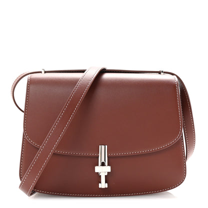 The Row Polished Saddle Calfskin The Sofia 8.75 Crossbody Cherry Wood 1 of 9