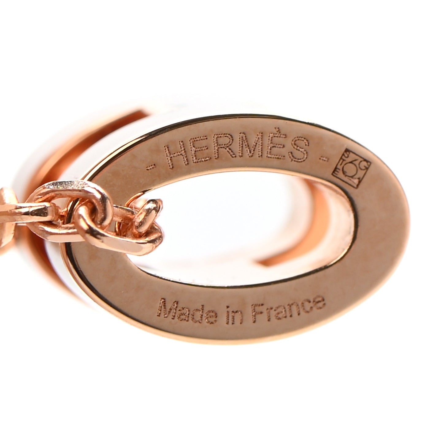 Lacquered Rose Gold Mini Pop H Pendant Necklace Marron Glace