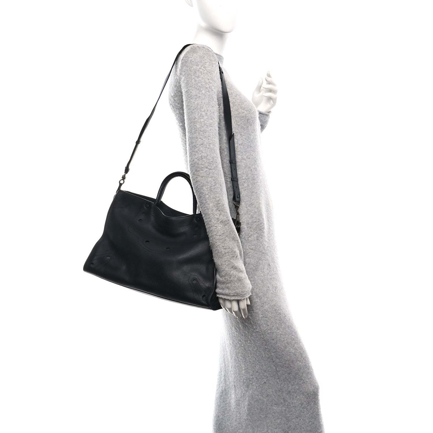 Balenciaga Veau Soyeux Perforated Blackout Hardware City Black 2 of 11