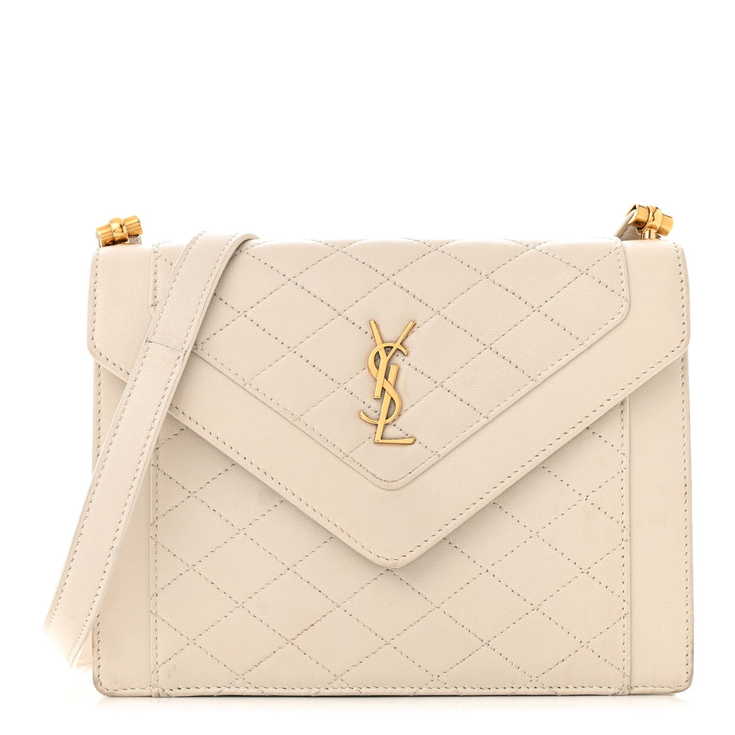 Lambskin Quilted Mini Gaby Satchel Blanc Vintage