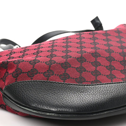Gucci Denim Monogram Large Half Moon Hobo Red 9 of 10