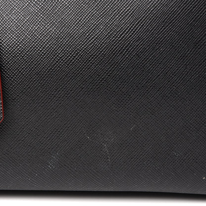 Prada Saffiano Cuir Medium Double Bag Black Fuoco 12 of 18