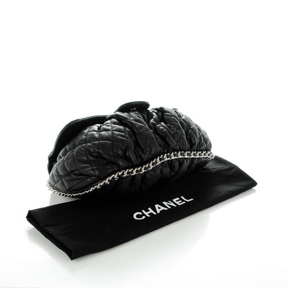Chanel Washed Lambskin Quilted Large Chain Around Messenger Black 4 of 7