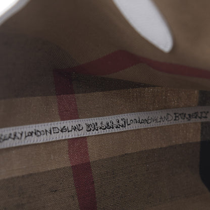 Burberry Coated Canvas Mega Check Medium Doodle Tote White 5 of 8
