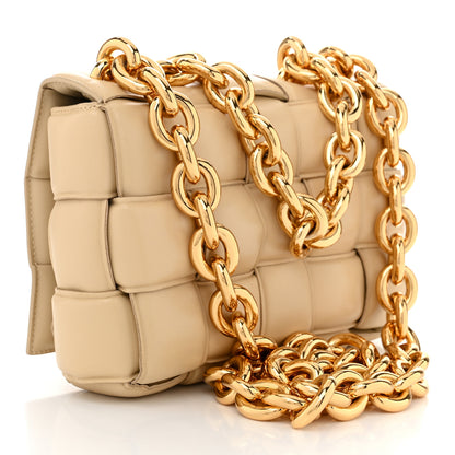 Bottega Veneta Lambskin Maxi Intreccio Padded Chain Cassette Crossbody Bag Porridge 3 of 10