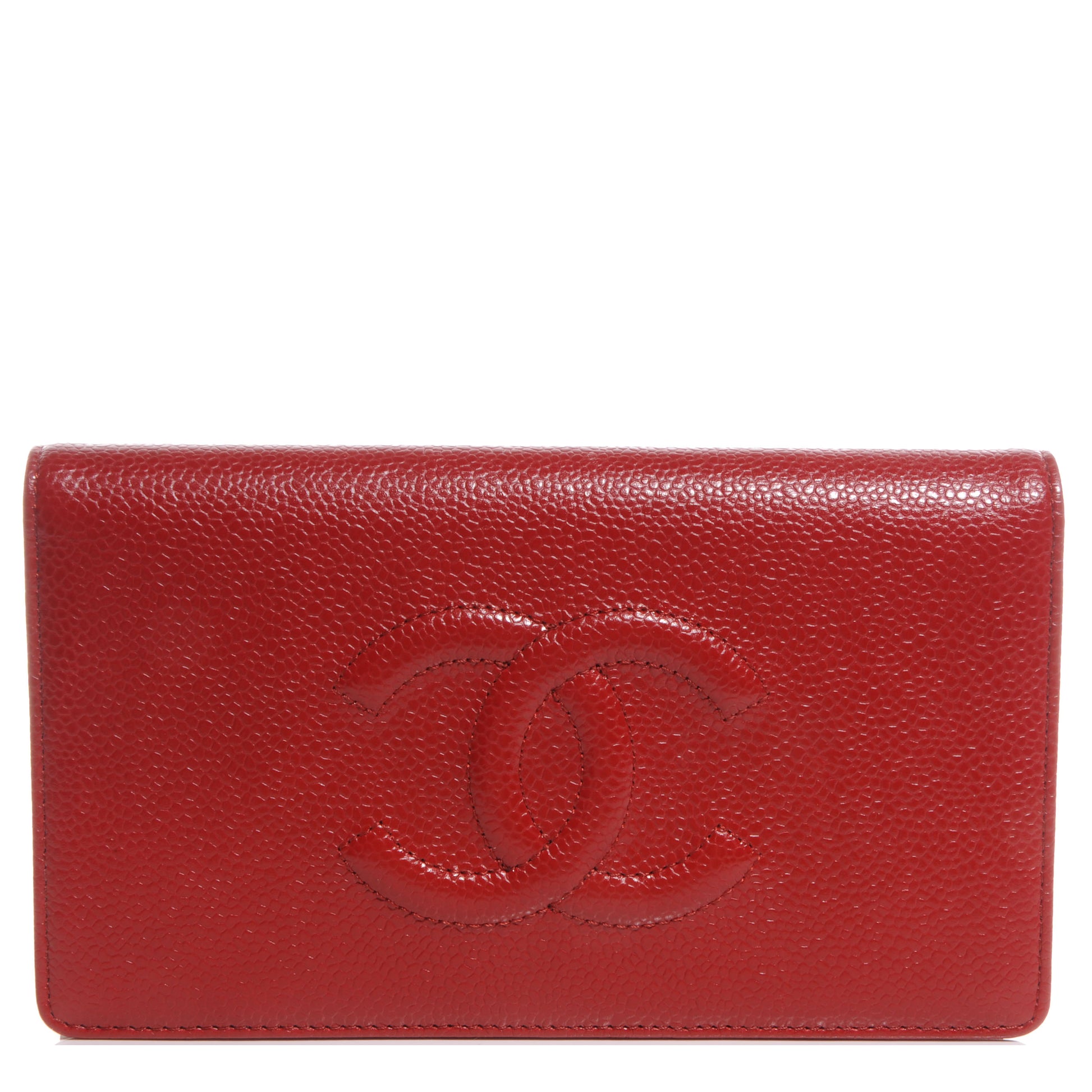 Chanel Caviar Yen CC Wallet Red 1 of 9