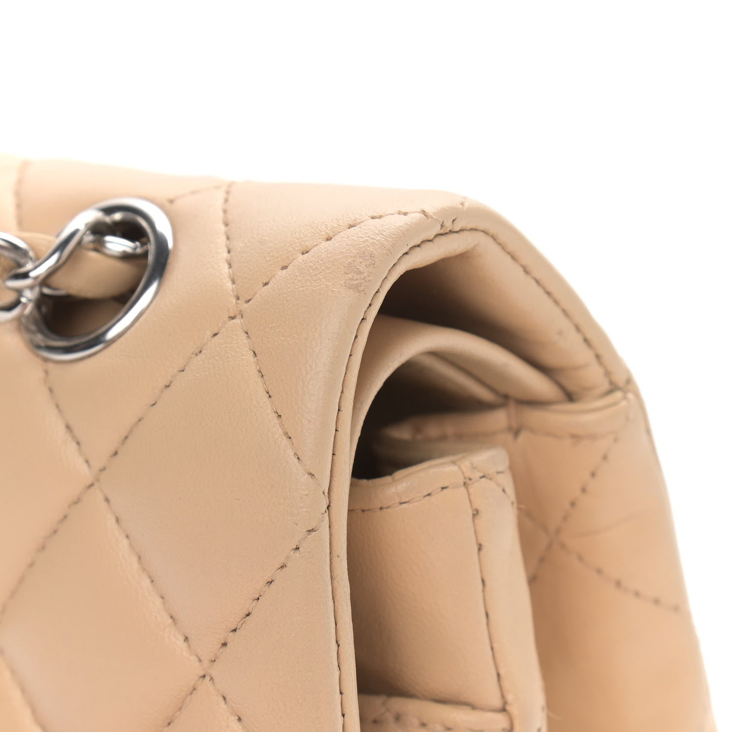 Chanel Lambskin Quilted Medium Double Flap Beige 12 of 16
