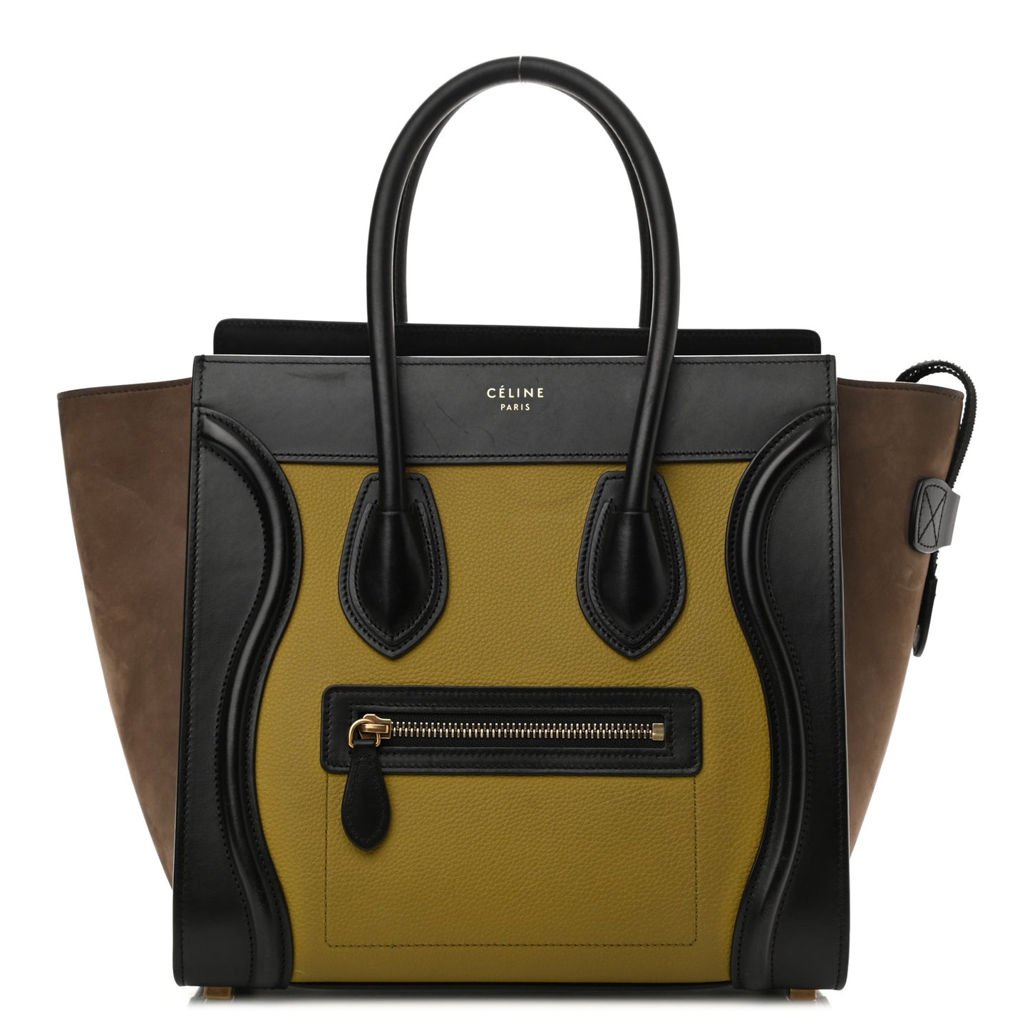 Baby Grained Calfskin Nubuck Micro Tri-Color Luggage Olive