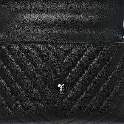 Chanel Caviar Chevron Quilted Small Coco Handle Flap Black 7 of 15