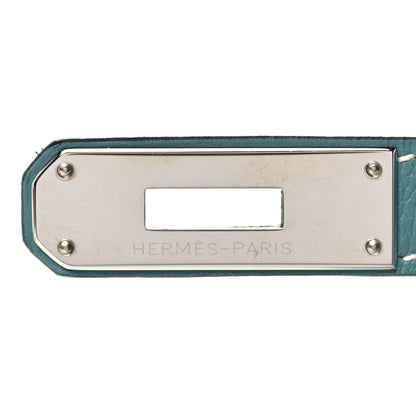 Hermes Veau Doblis Taurillon Clemence Evergrain Ghillies Kelly Retourne 32 Turquoise Ciel 30 of 38