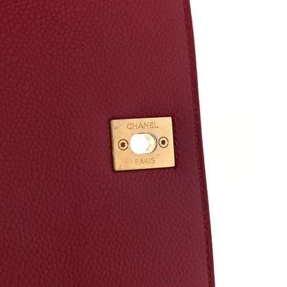 Chanel Caviar Quilted Carry Around Flap Bag Red 7 of 12