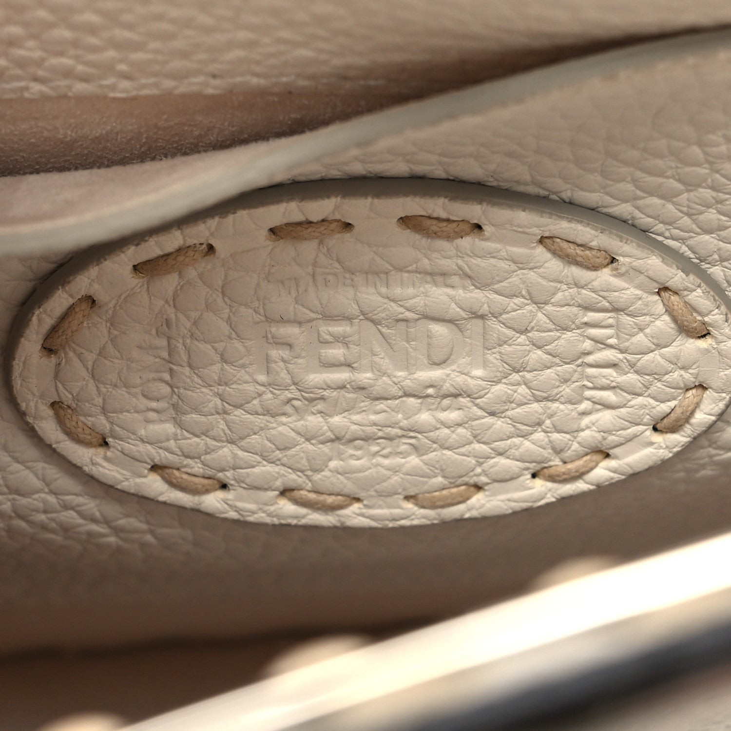 Fendi Vitello Granato Camoscio Elaphe Python Print Macro Stitchings Small Peekaboo I SEE U Iconic Satchel White Roccia 7 of 11