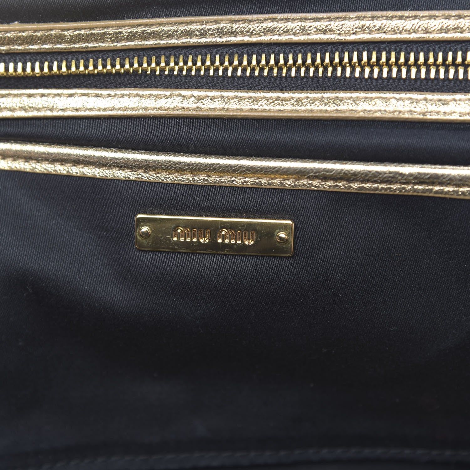 Miu Miu Metallic Nappa Matelasse Clutch Gold 6 of 12