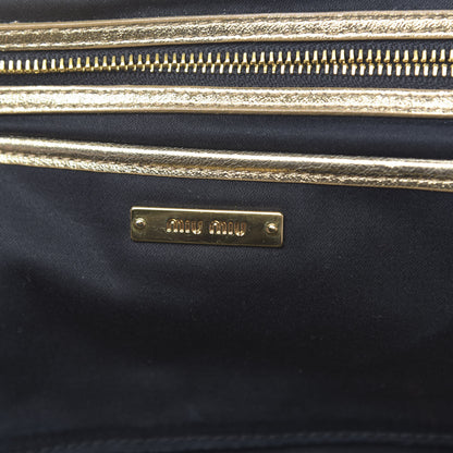 Miu Miu Metallic Nappa Matelasse Clutch Gold 6 of 12