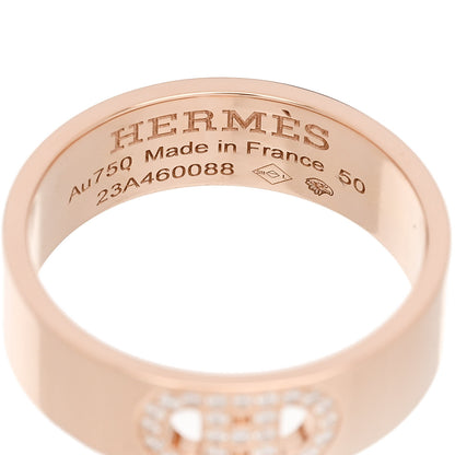 Hermes 18K Rose Gold Diamond PM H D'Ancre Ring 50 5.25 4 of 5
