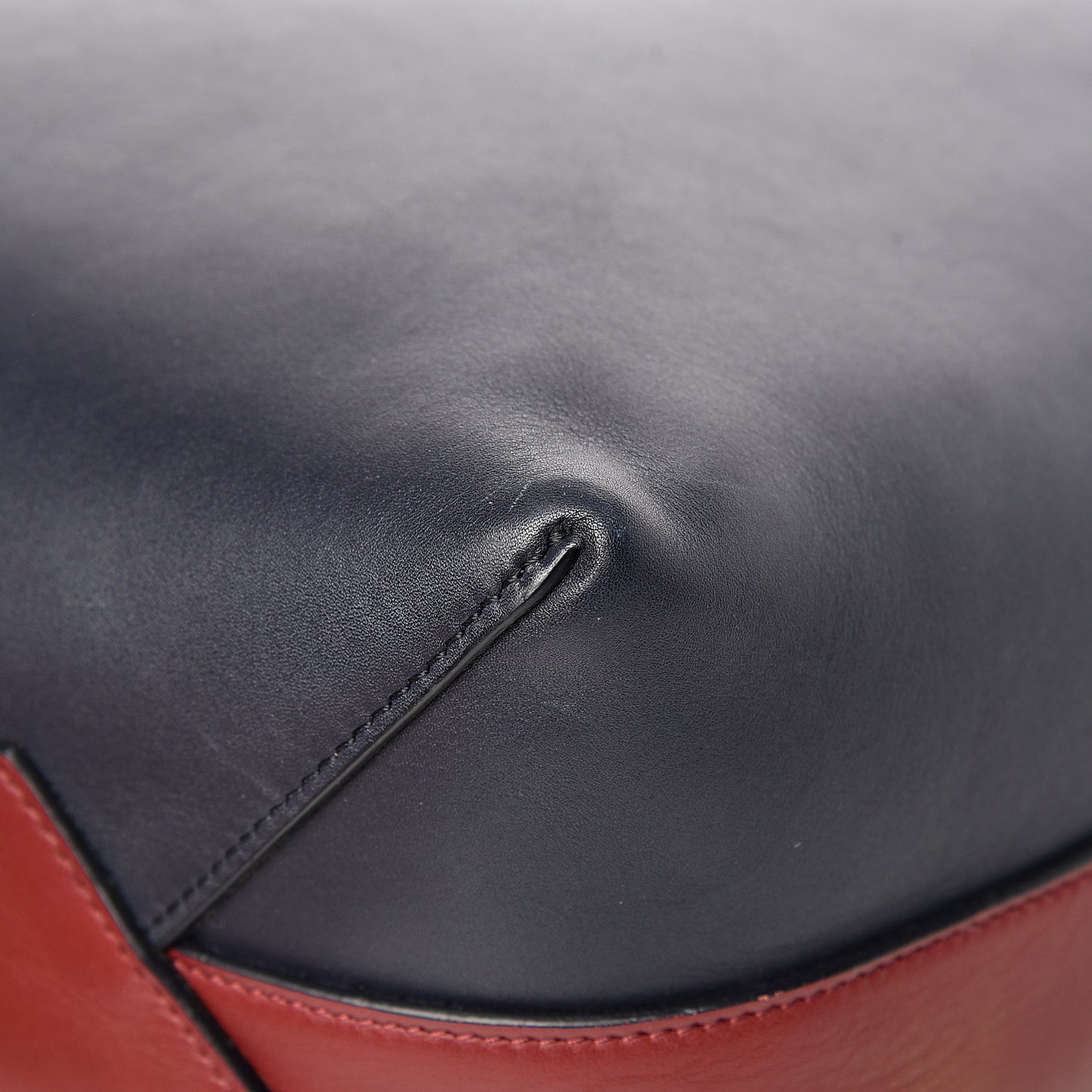 Shiny Smooth Calfskin Small Twisted Cabas Dark Ruby Navy