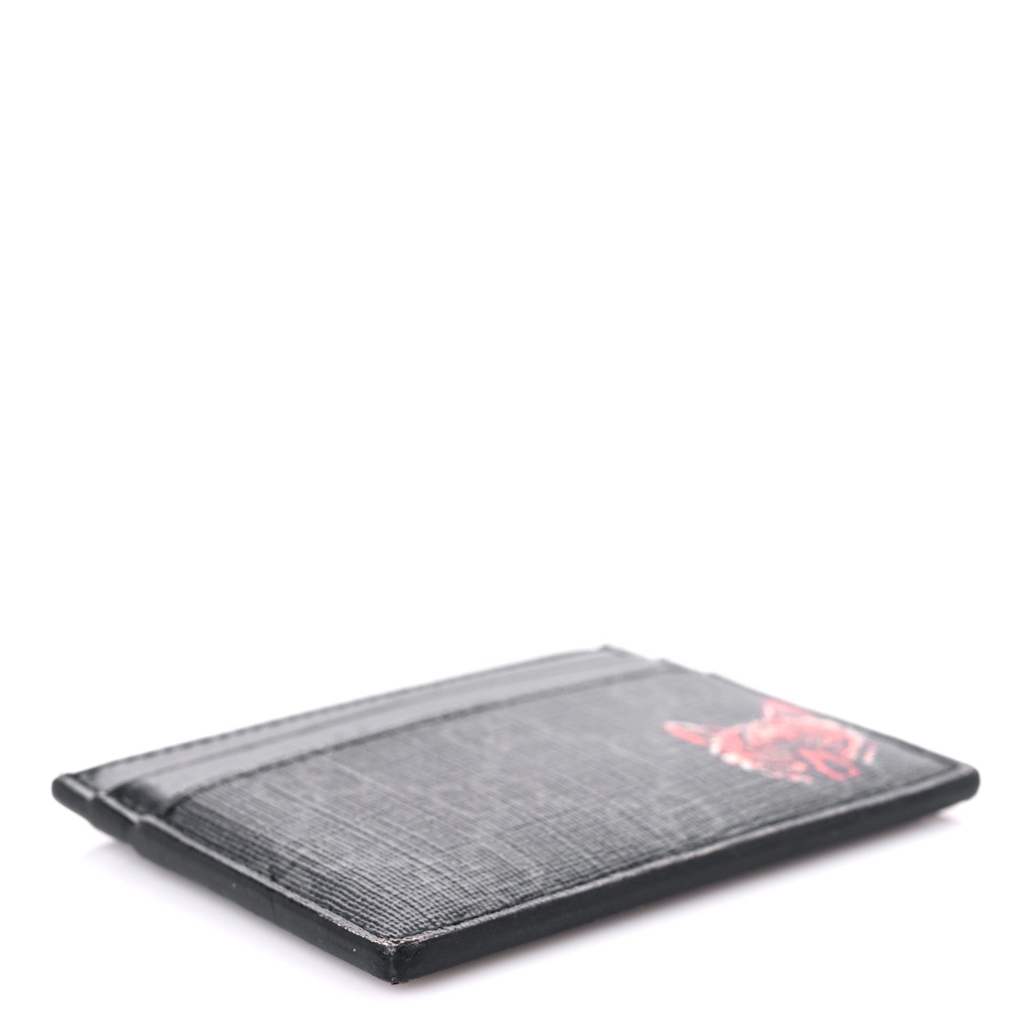 Gucci GG Supreme Monogram Wolf Print Card Holder Black Grey 4 of 13