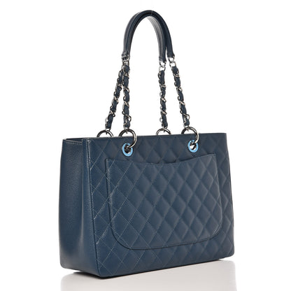 Chanel Caviar Quilted Grand Shopping Tote GST Dark Blue 3 of 8