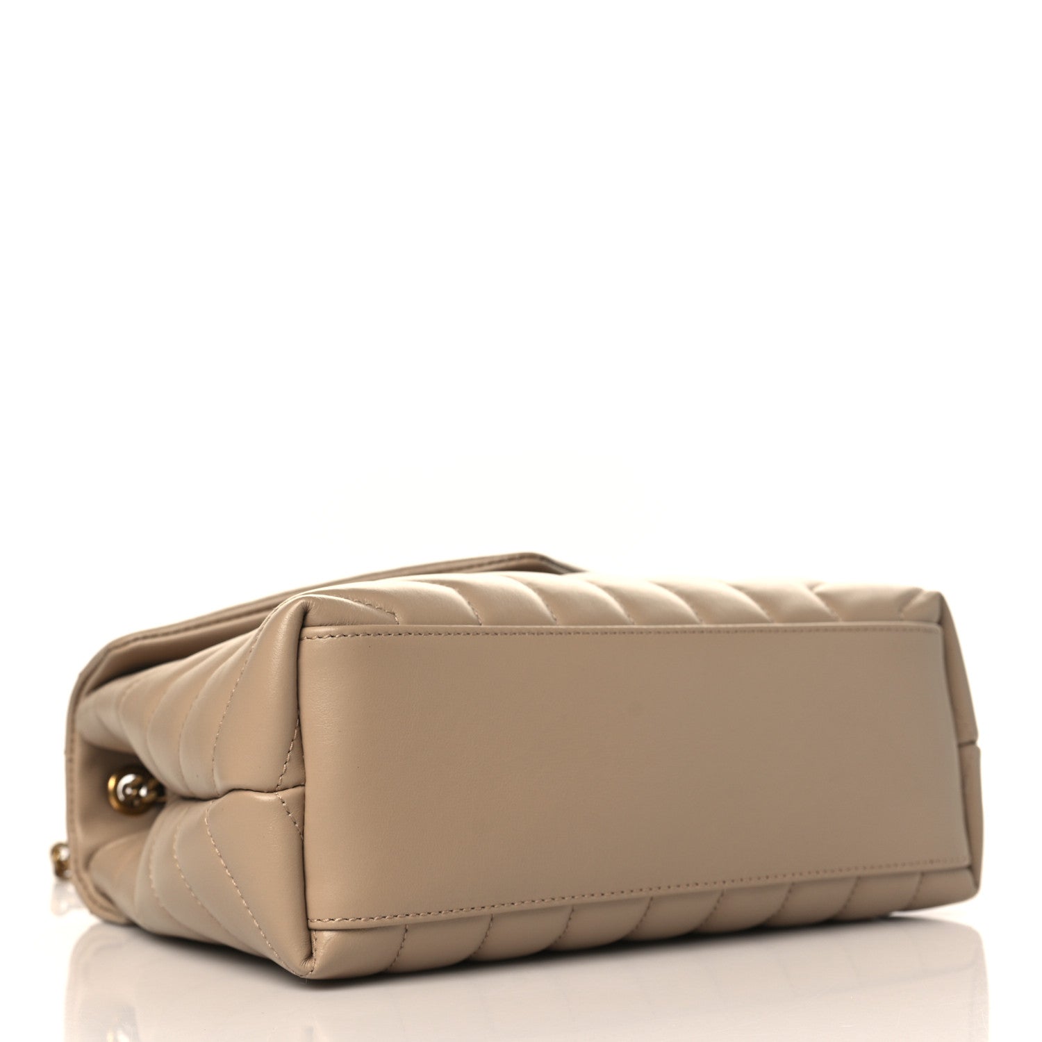 Saint Laurent Calfskin Y Quilted Monogram Small Loulou Chain Satchel Dark Beige 4 of 10