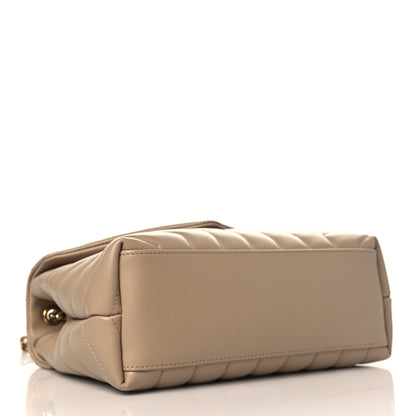 Saint Laurent Calfskin Y Quilted Monogram Small Loulou Chain Satchel Dark Beige 4 of 10