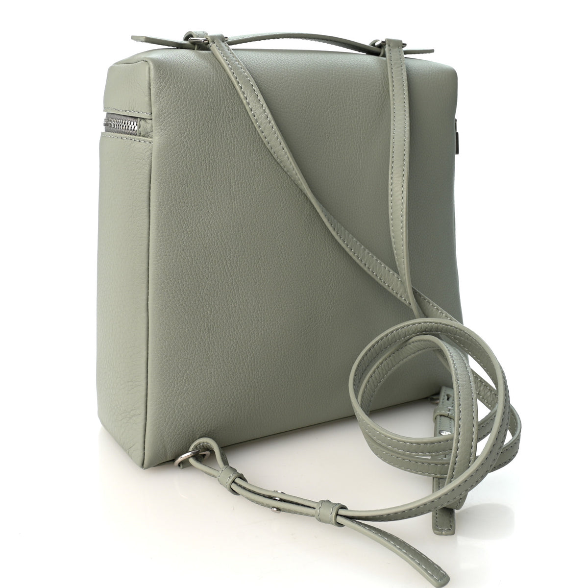 Loro Piana Grained Calfskin Extra Pocket L23.5 Backpack Eucalyptus 5 of 17