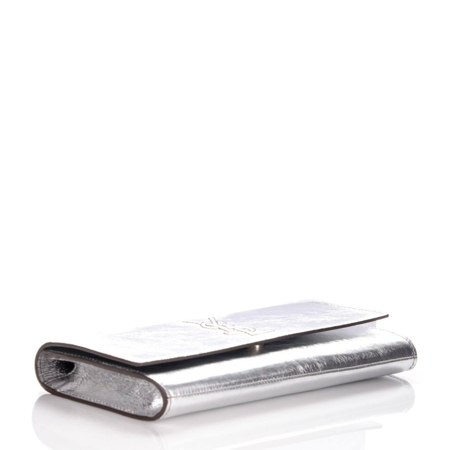 Metallic Textured Calfskin Small Belle De Jour Clutch Silver