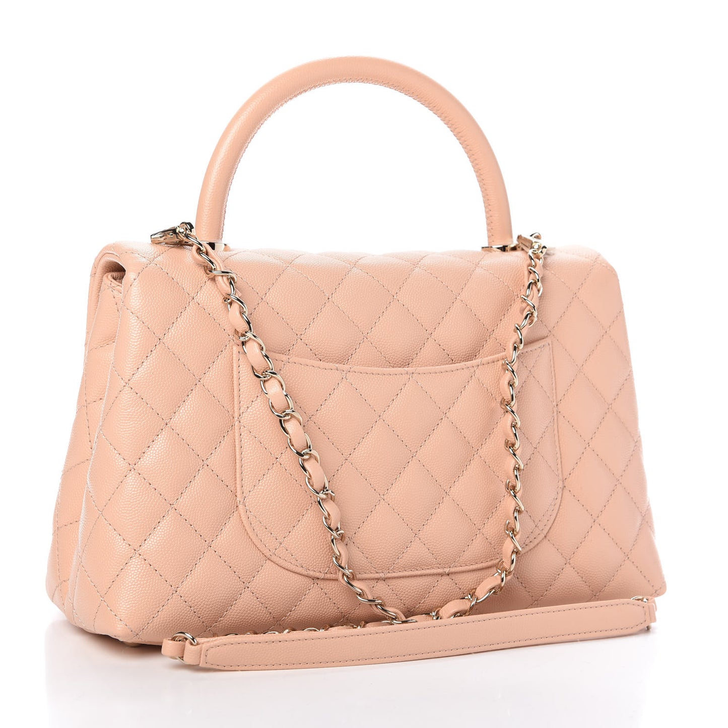 Caviar Quilted Small Coco Handle Flap Light Pink