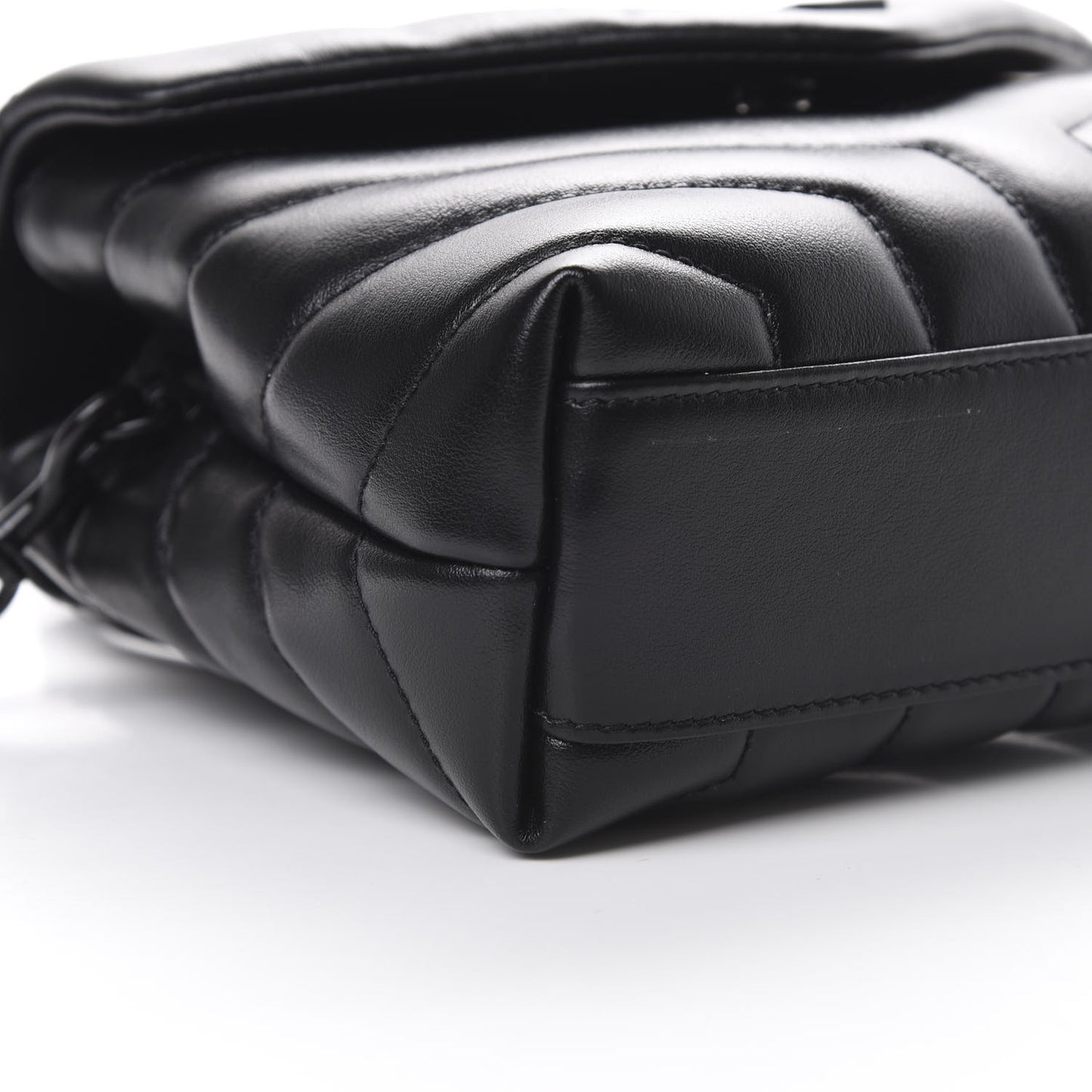 Calfskin Y Quilted Monogram Toy Loulou Crossbody Bag Black