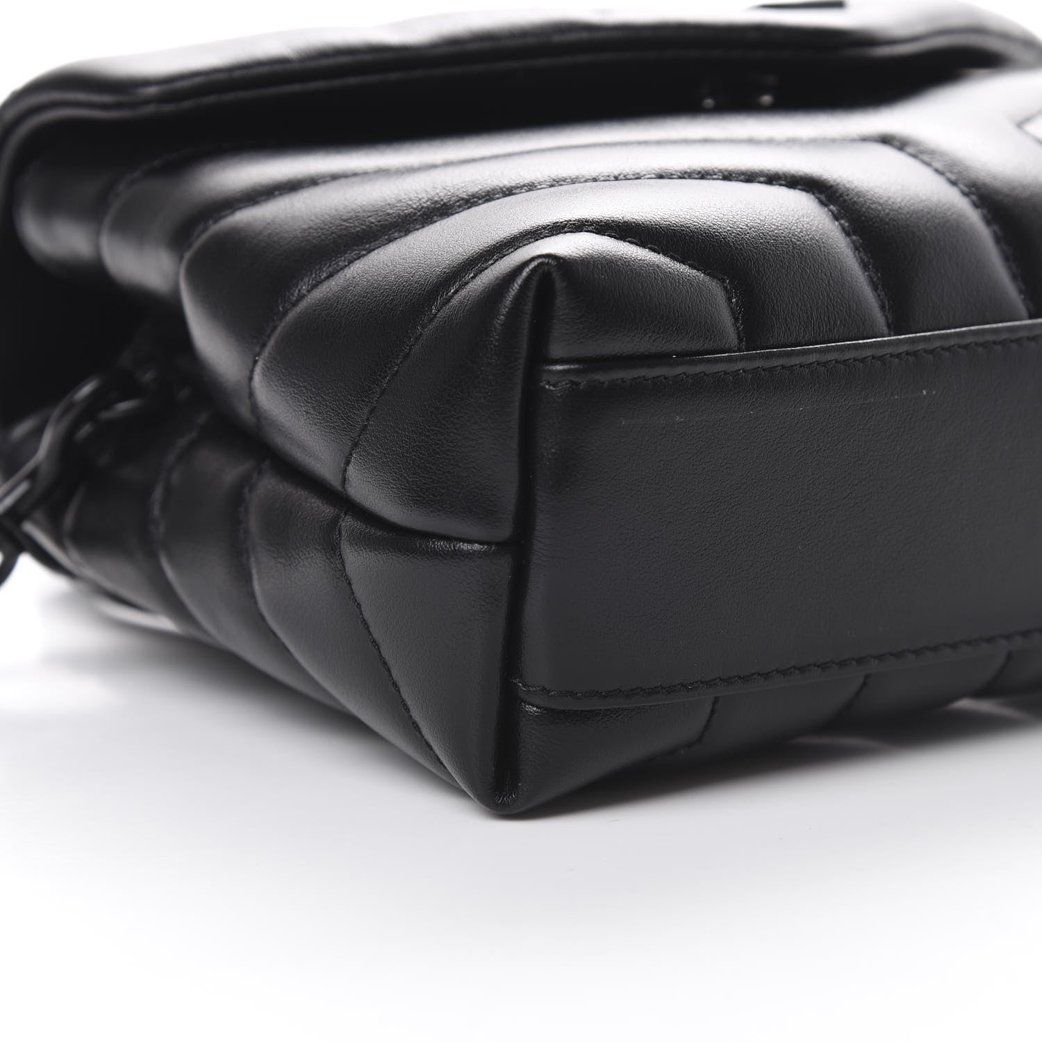 Saint Laurent Calfskin Y Quilted Monogram Toy Loulou Crossbody Bag Black 8 of 12