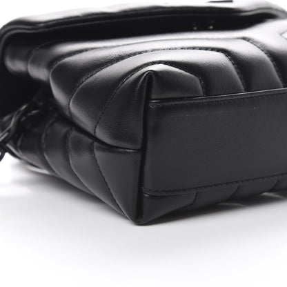 Saint Laurent Calfskin Y Quilted Monogram Toy Loulou Crossbody Bag Black 8 of 12
