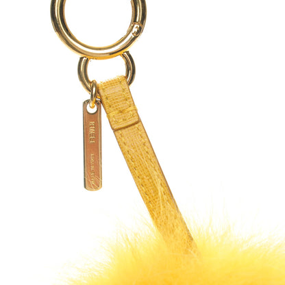 Fendi Fox Fur Pom Pom Bag Charm Yellow 4 of 4