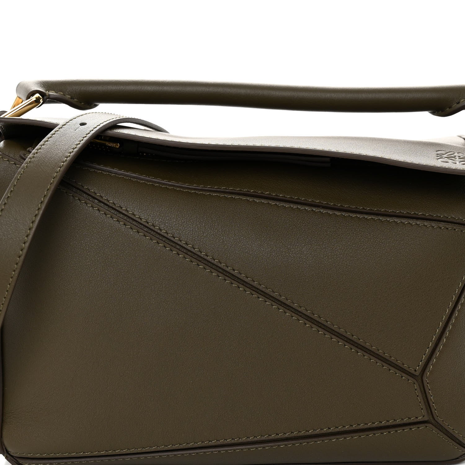 Loewe Calfskin Small Puzzle Bag Dark Khaki Green 7 of 9