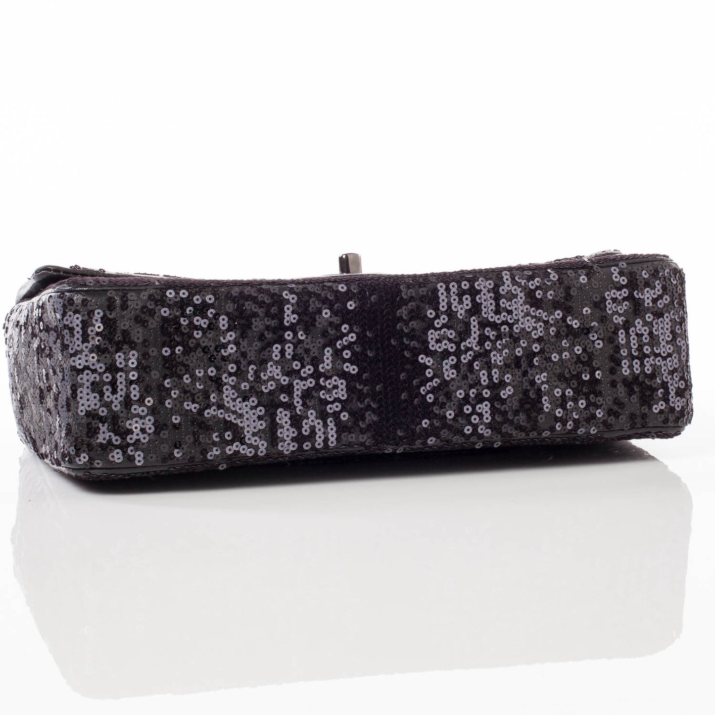 Sequin Lambskin Medium Moonlight on Water Flap Black