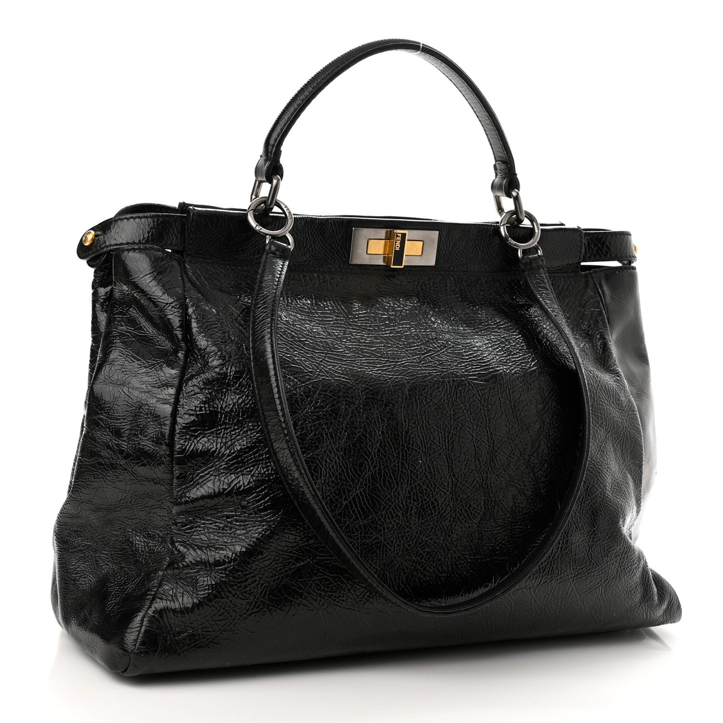 Patent Large Peekaboo Iconic Satchel Black