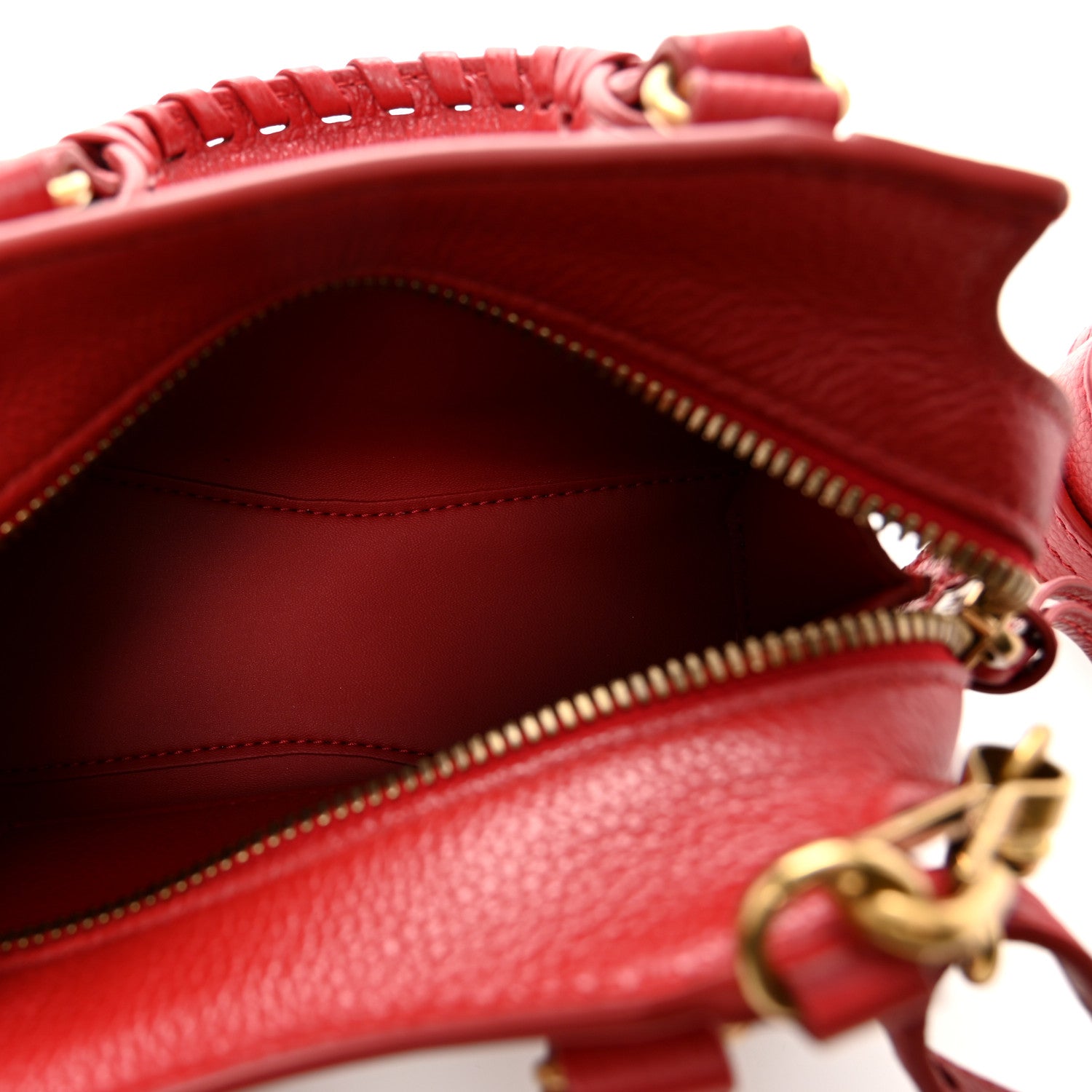 Balenciaga Grained Calfskin Neo Classic Gold Hardware Nano City Crossbody Medium Red 5 of 10