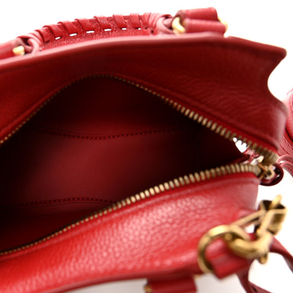 Balenciaga Grained Calfskin Neo Classic Gold Hardware Nano City Crossbody Medium Red 5 of 10