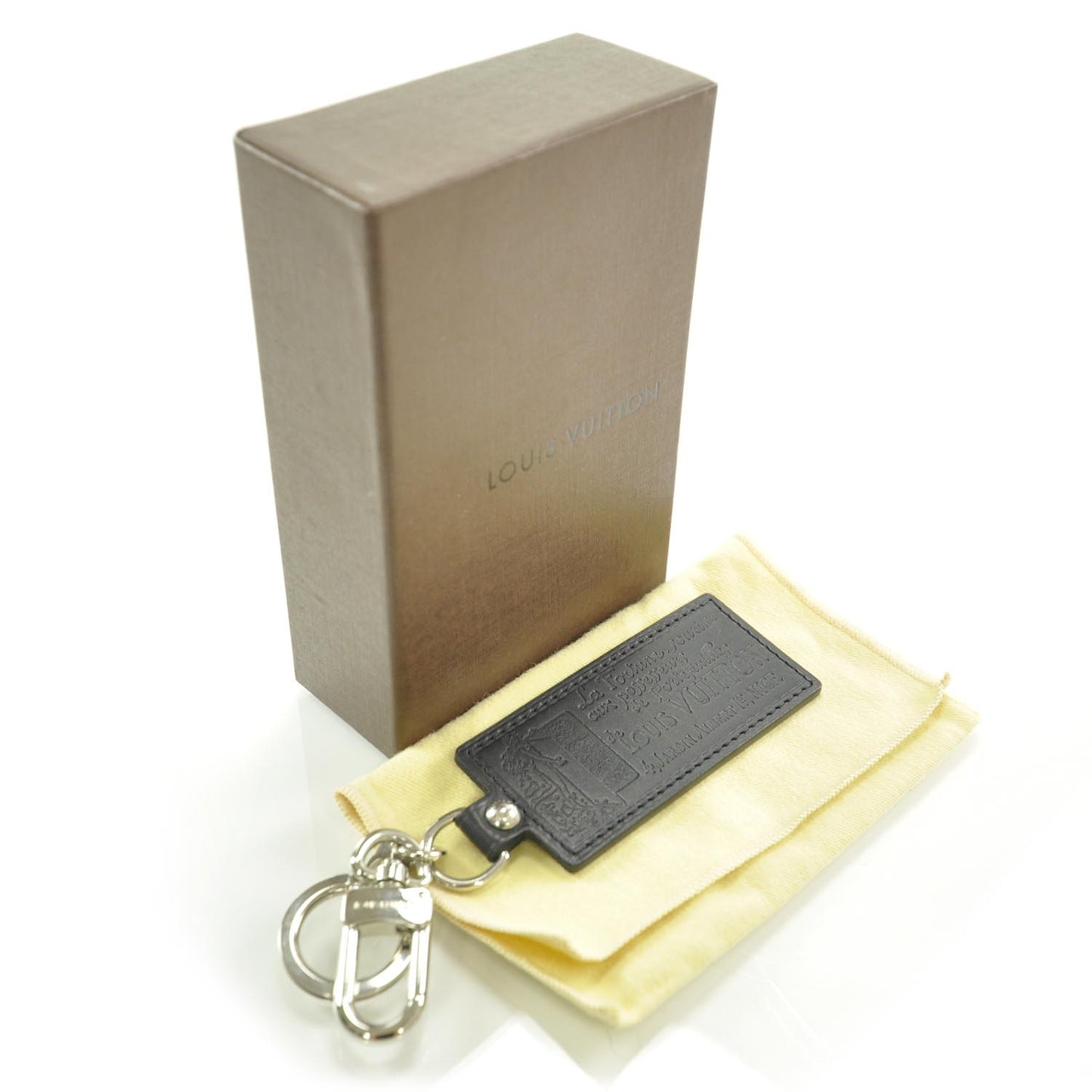 Leather Porte Clefs Fortune Key Chain Black