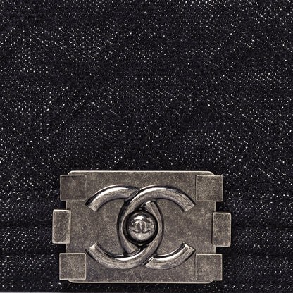 Chanel Denim Quilted Boy Clutch With Removable Chain Black 8 of 13