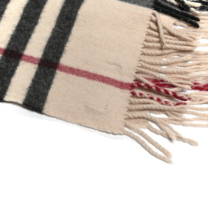Burberry Cashmere House Check Fringe Scarf Ivory 5 of 5